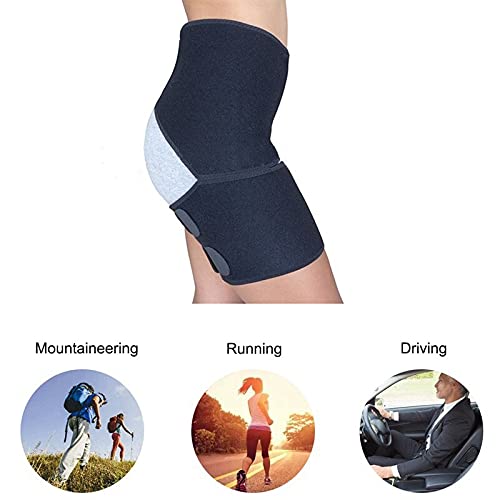 Neoprene Compression Wrap for Groin Hip Thigh Quad Hamstring Joints Sciatica Nerve Pain Relief Strap (1PC) - Fits Men and Women (Black)