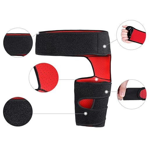 Neoprene Compression Wrap for Groin Hip Thigh Quad Hamstring Joints Sciatica Nerve Pain Relief Strap (1PC) - Fits Men and Women (Black)