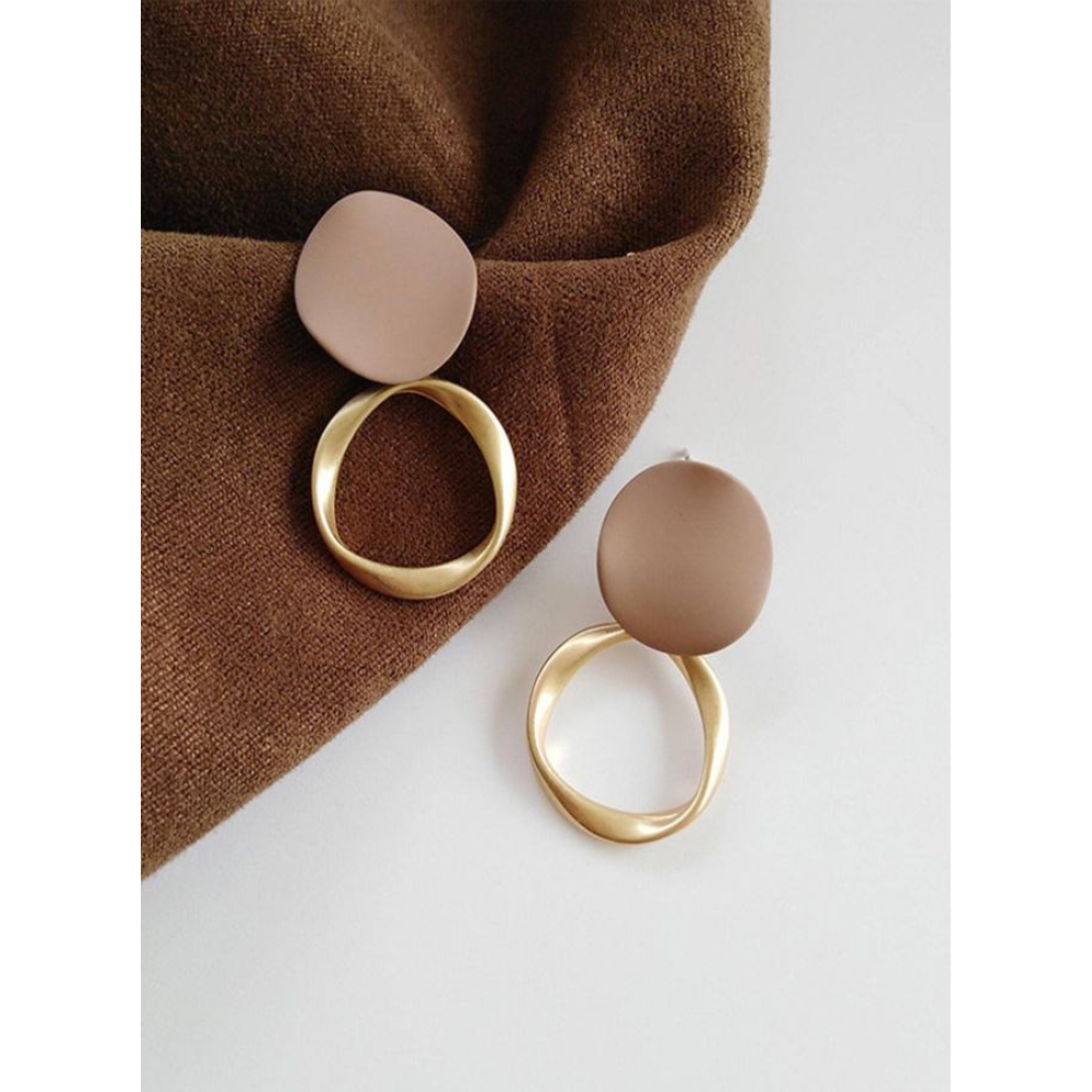 HOTNICE 1pair Fashion Geometric Design Stud Earrings For Women For Daily Decoration