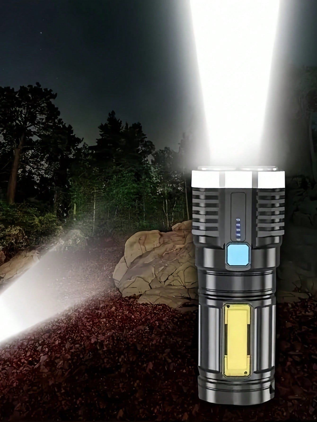 1PC USB Rechargeable Flashlight, 4 Led Super Bright Portable, Suitable For Outdoor Camping Emergencies