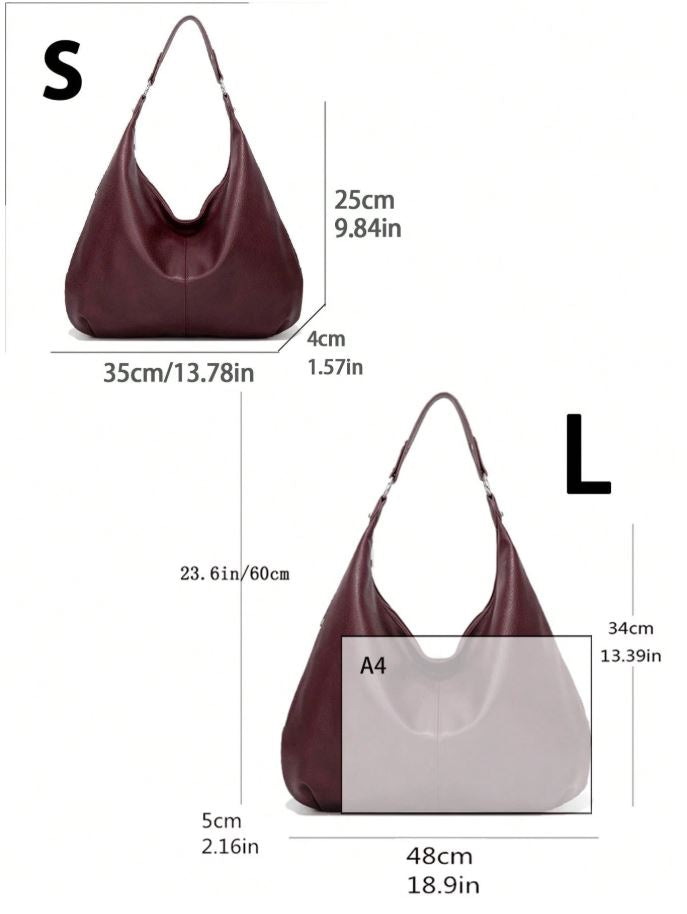 Vintage Tote Bag For Women, New Fashion Large Capacity Shoulder Handbag, Soft Leather Underarm Bag