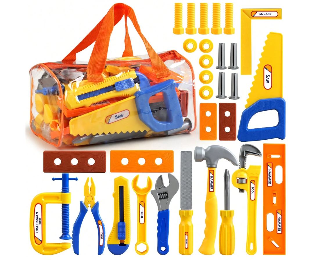Pretend Play Tool Box Set With Screwdrivers, Realistic Tools Toys For Kids, Interactive Playset For Boys And Girls, Birthday Gift