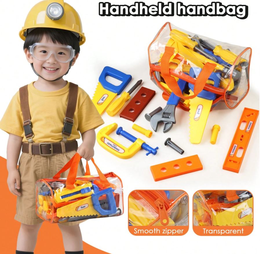 Pretend Play Tool Box Set With Screwdrivers, Realistic Tools Toys For Kids, Interactive Playset For Boys And Girls, Birthday Gift